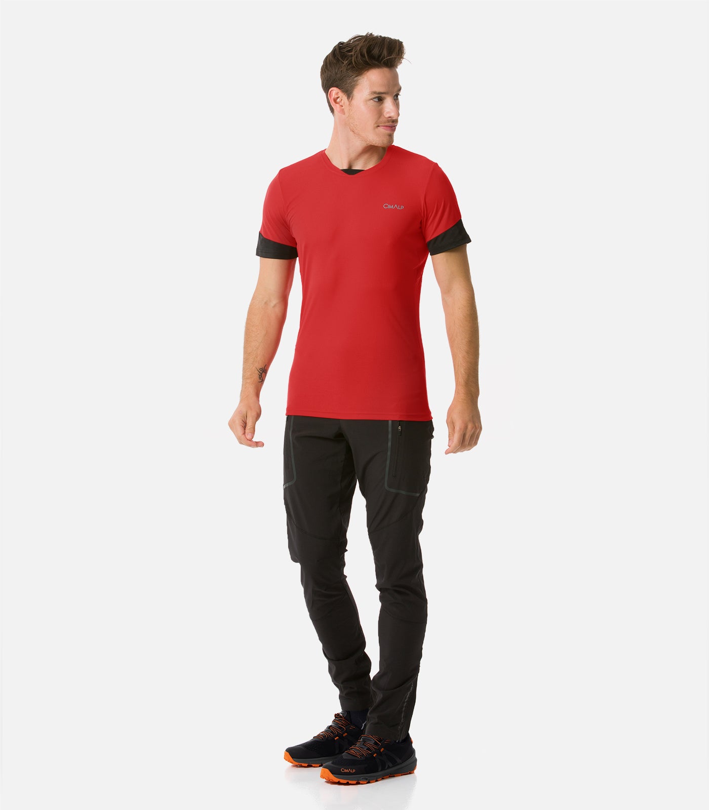 cimalp-bauges-2-h-t-shirt-trail-homme-rouge-respirant image 3