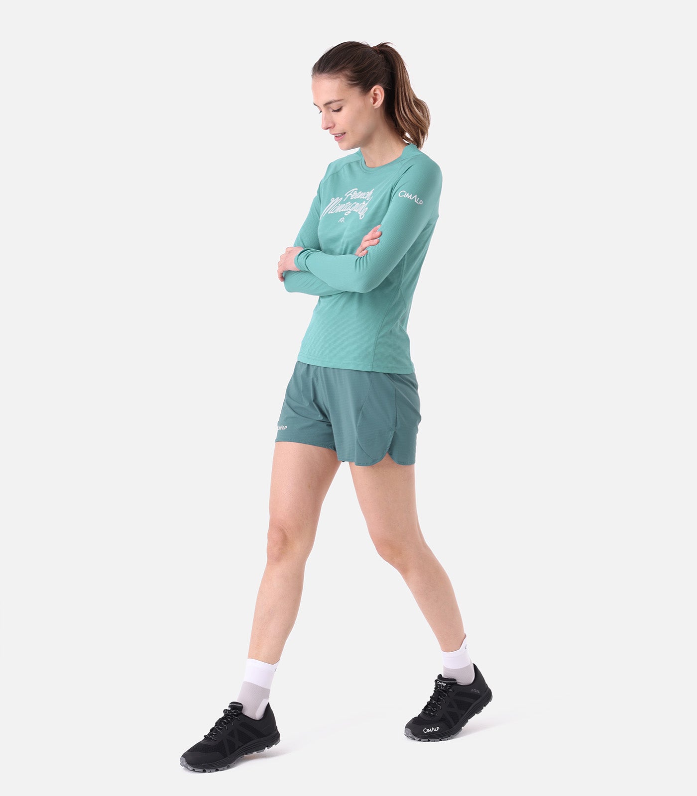 cimalp-la-fran-aise-ls-2-f-t-shirt-trail-femme-vert-canard-l-ger image 2