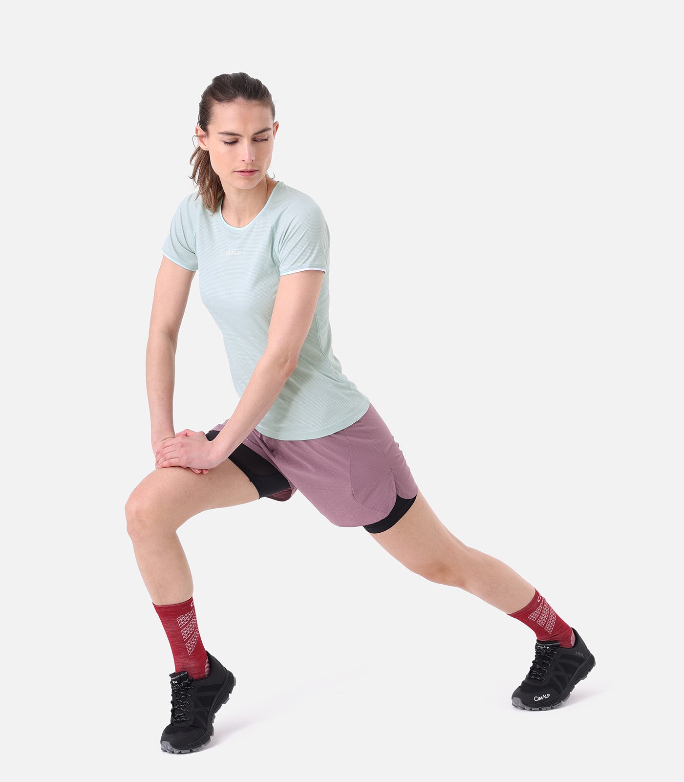 cimalp-restonica-2-f-short-trail-femme-mauve-2-en-1-ceinture image 5