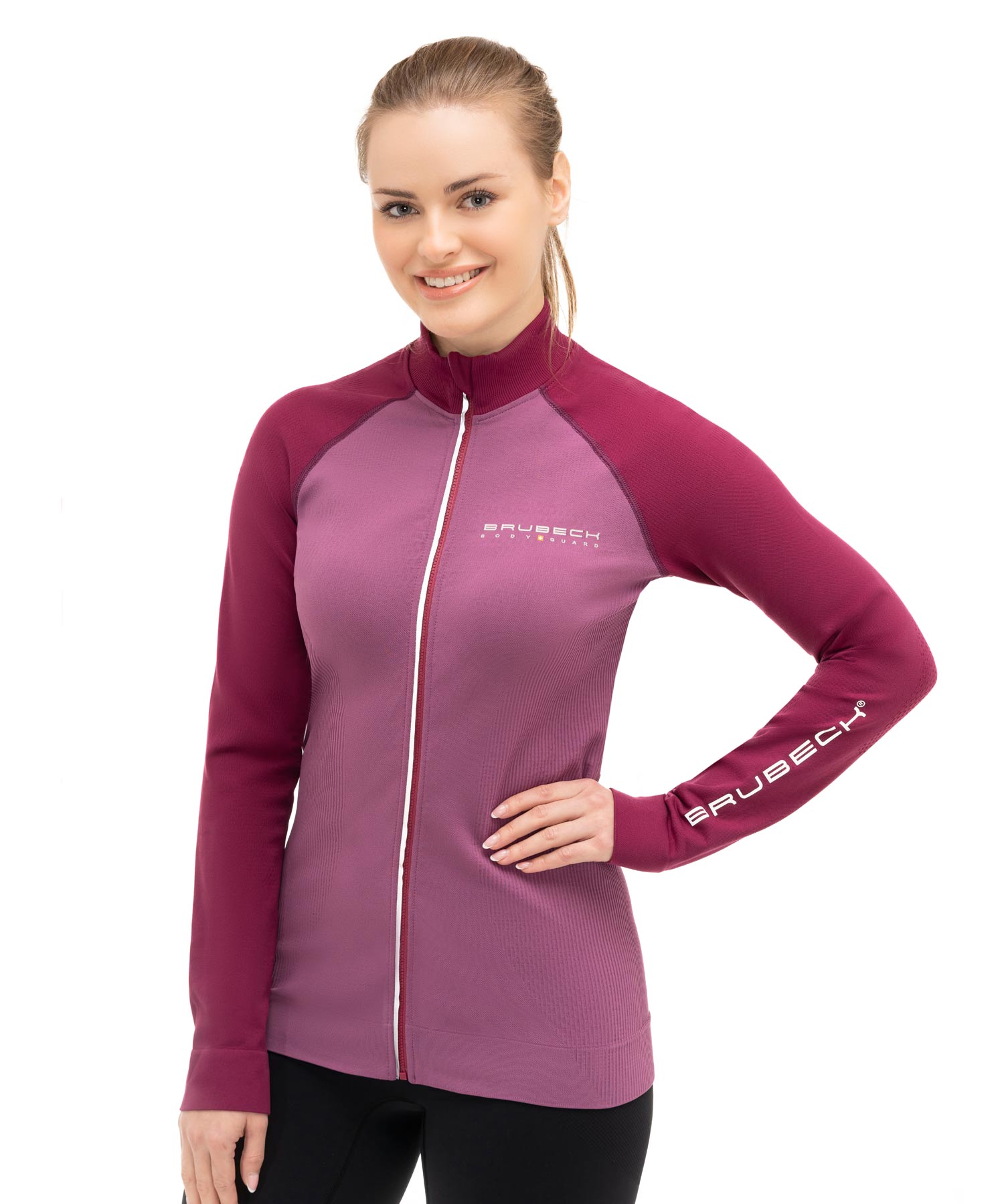 brubeck-athletic-sweat-femme-zipp-thermoactif-training image 4