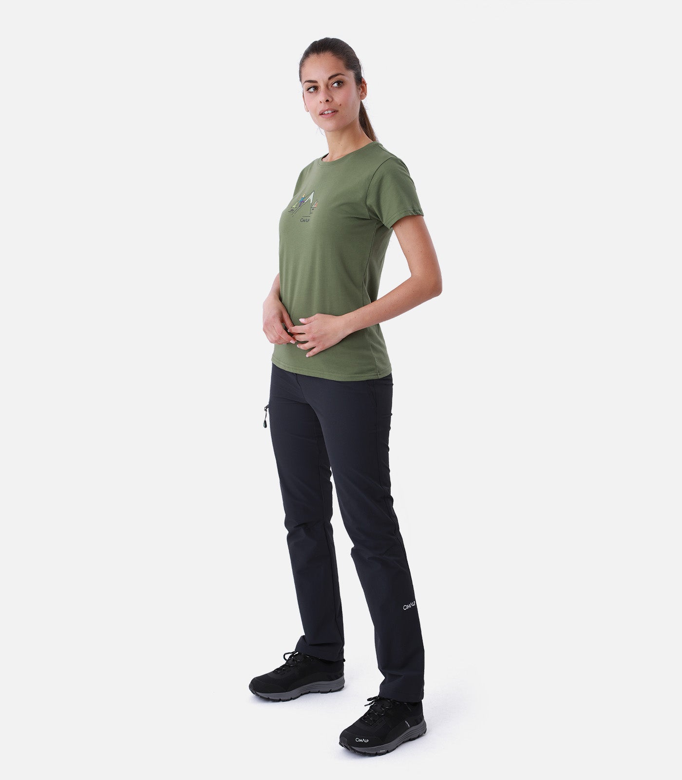 cimalp-alpinist-f-t-shirt-rando-femme-kaki-anti-uv image 3