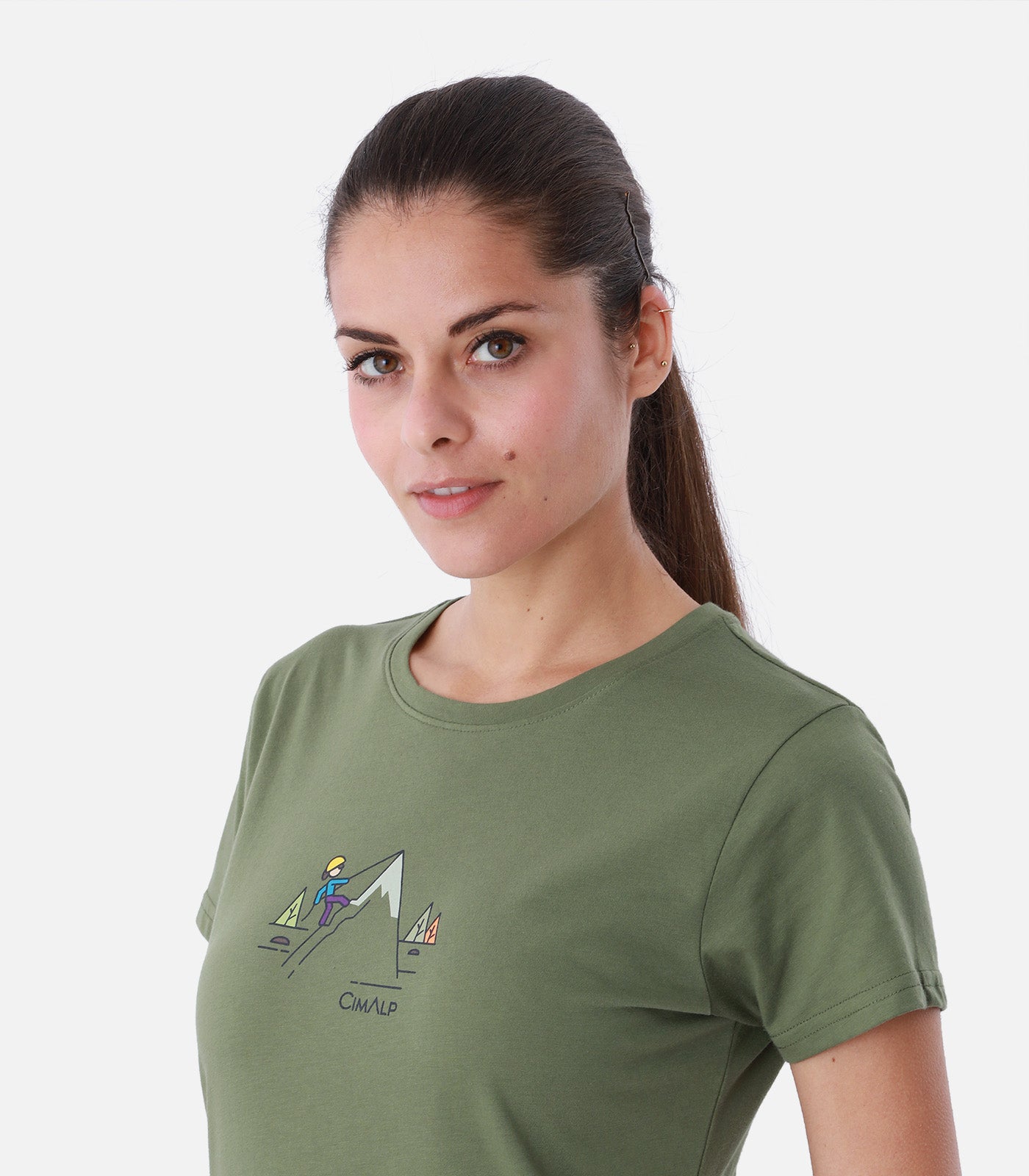 cimalp-alpinist-f-t-shirt-rando-femme-kaki-anti-uv image 6
