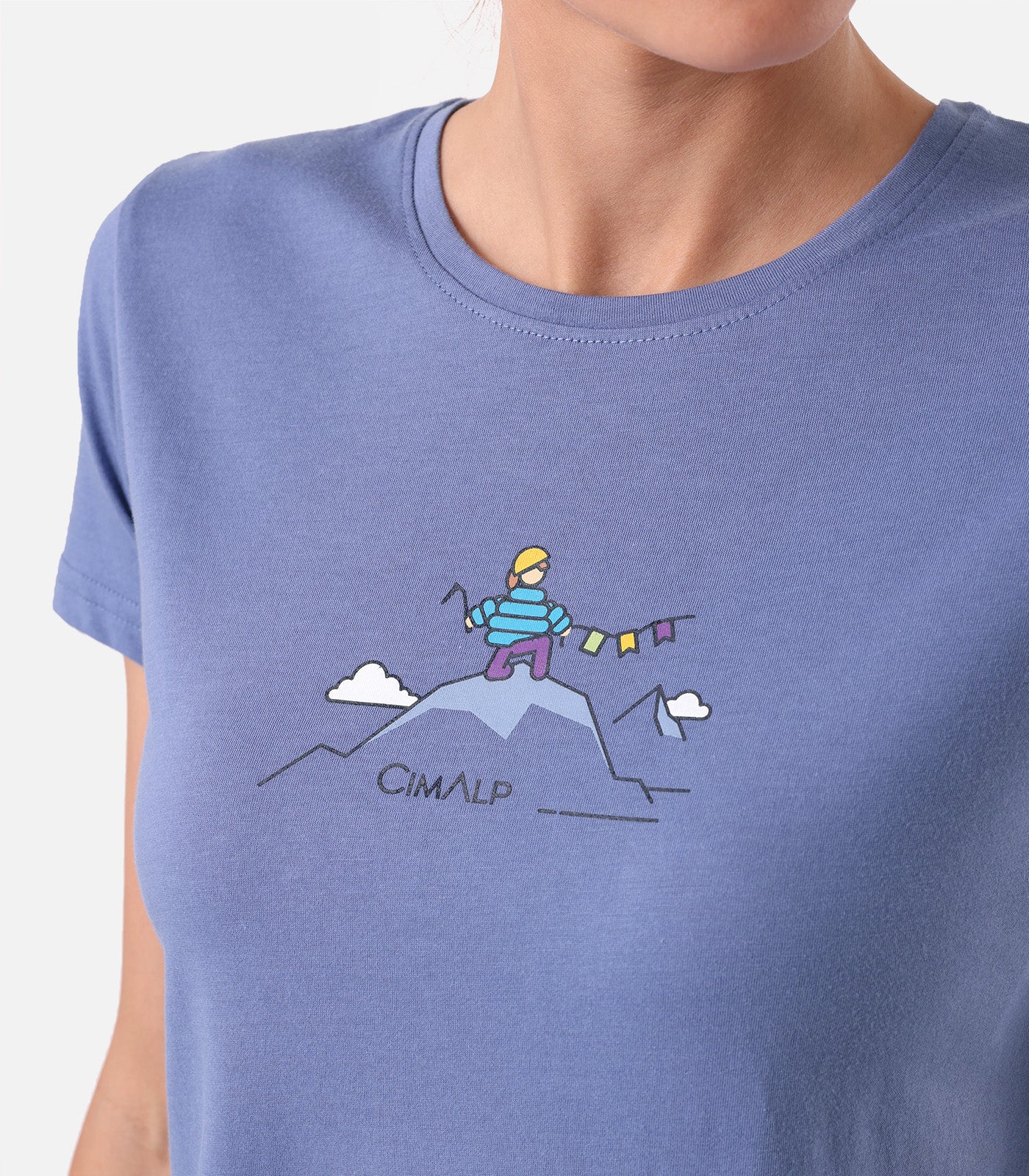 cimalp-alpinist-2-f-t-shirt-randonnee-femme-bleu-coton image 2
