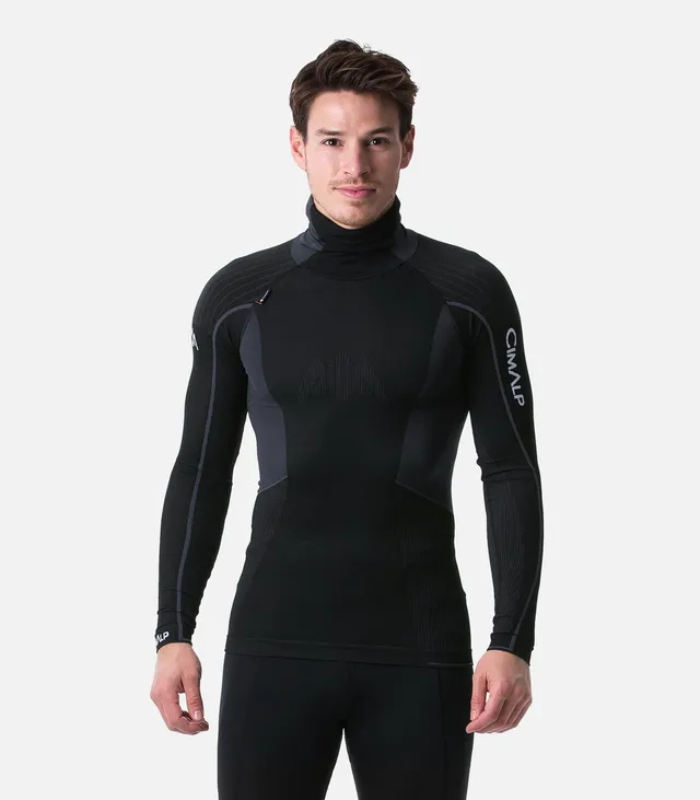 cimalp-seamless-hoodie-top-sous-v-tement-thermique-noir-capuche image 1