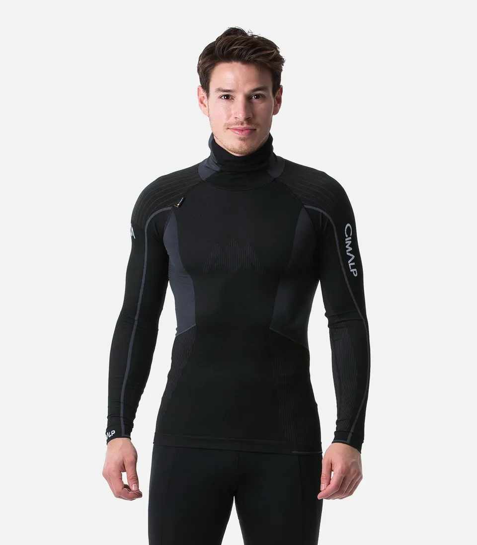 cimalp-seamless-hoodie-top-sous-v-tement-thermique-noir-capuche image 1