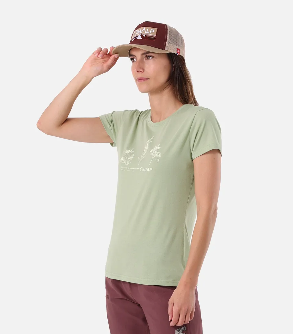 cimalp-herbier-f-t-shirt-randonn-e-femme-kaki-anti-uv image 1
