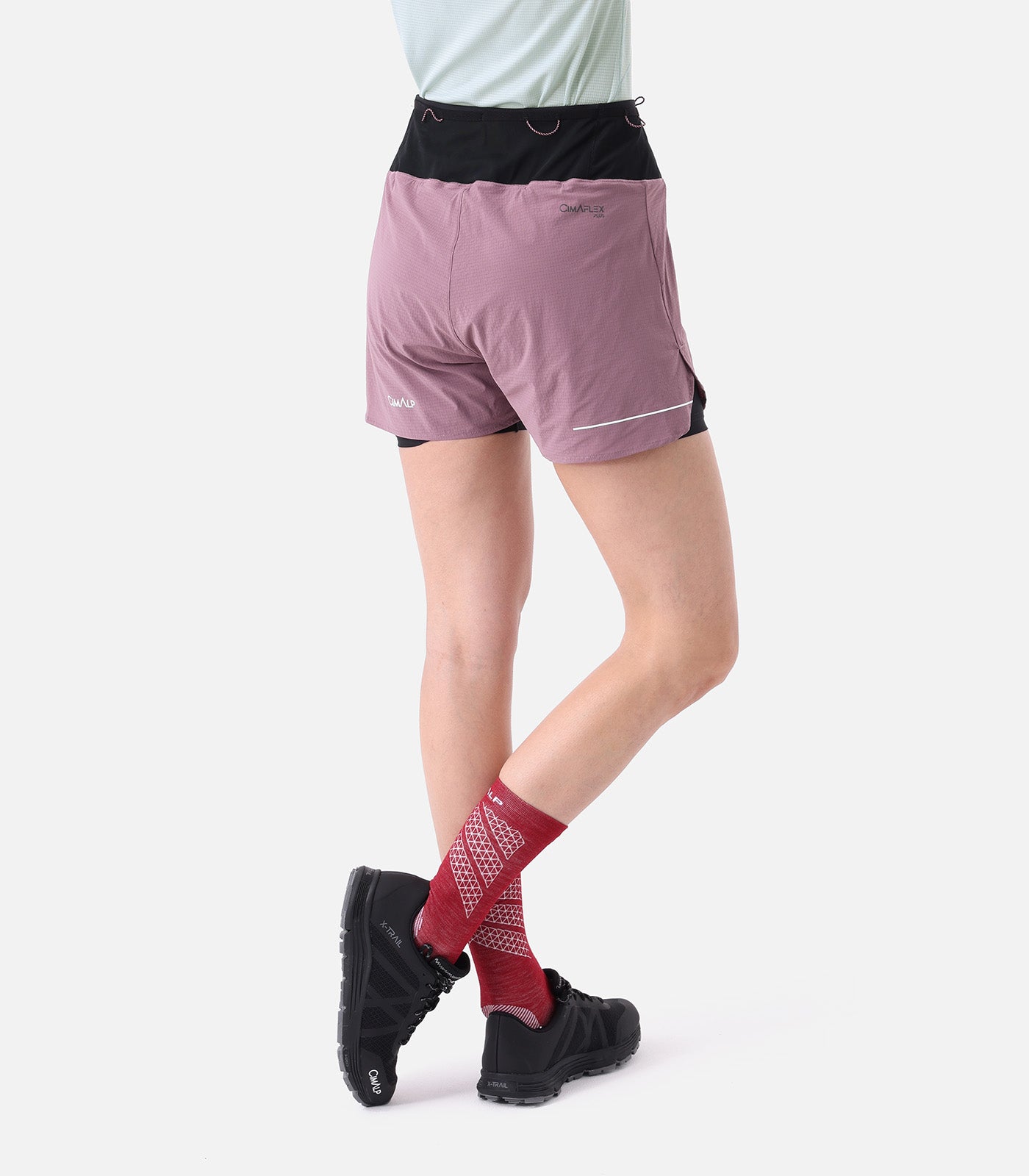 cimalp-restonica-2-f-short-trail-femme-mauve-2-en-1-ceinture image 6