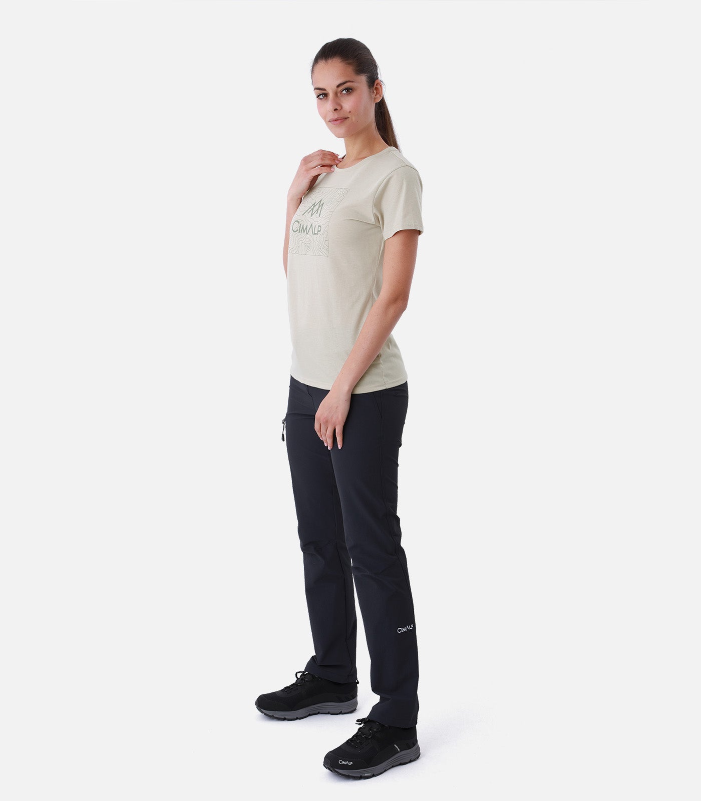 cimalp-map-2-f-t-shirt-randonn-e-femme-beige-anti-uv image 3