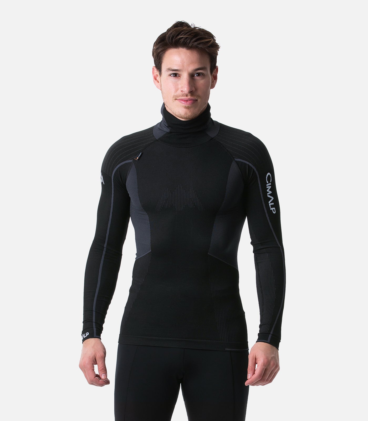 cimalp-seamless-hoodie-top-sous-v-tement-thermique-noir-capuche image 1