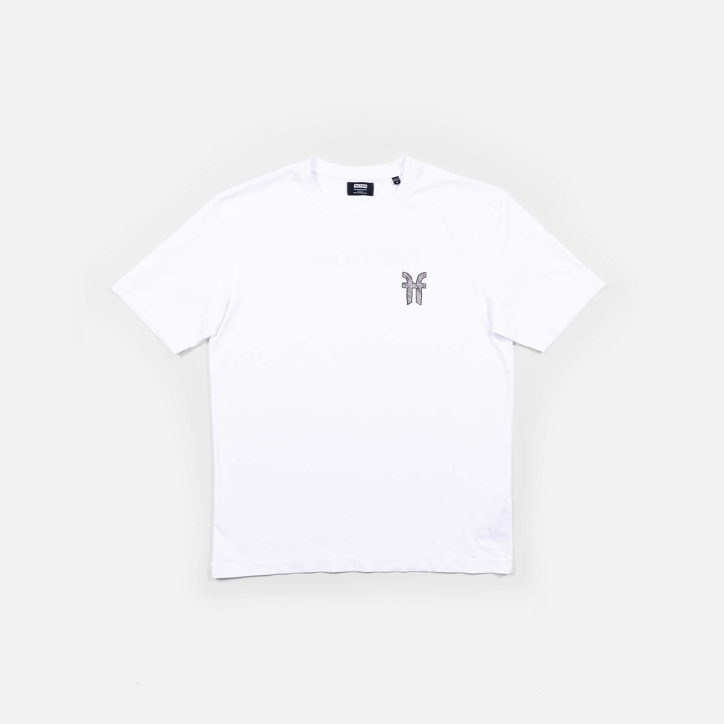 faction-logo-tee-t-shirt-coton-blanc-coupe-d-contract-e image 1