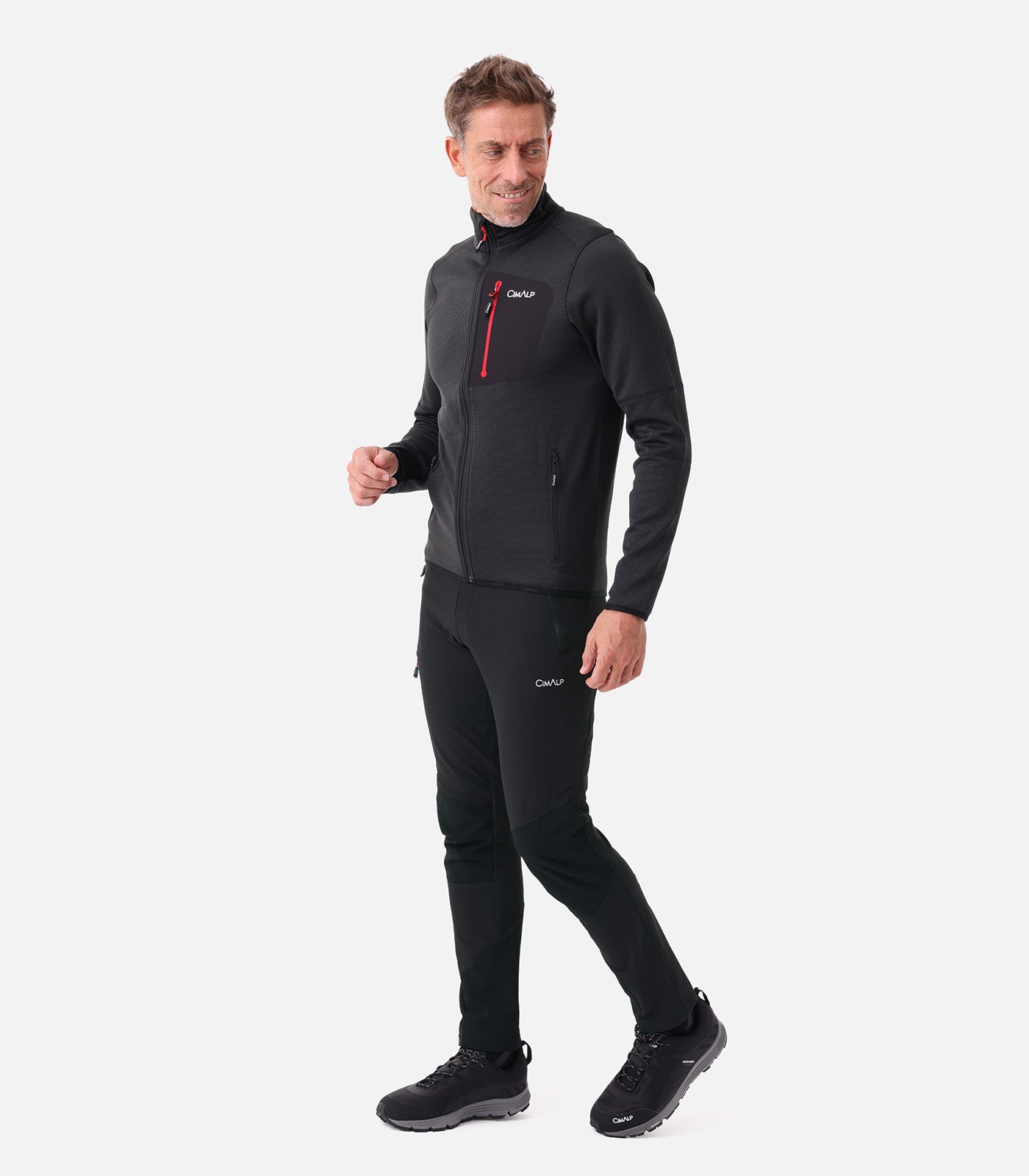 cimalp-brevent-2-h-veste-polaire-homme-vert-fonc-stretch image 3