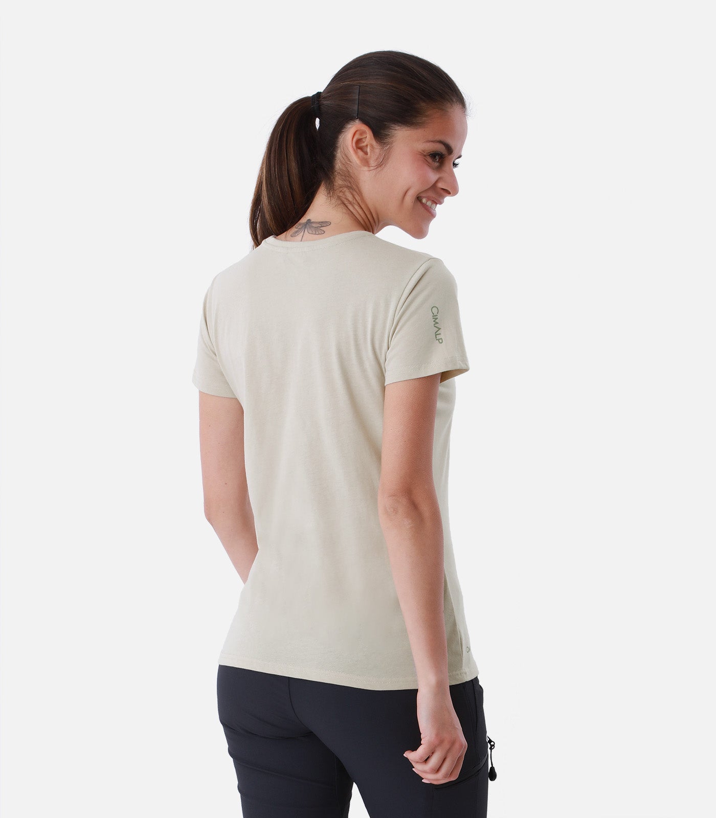 cimalp-map-2-f-t-shirt-randonn-e-femme-beige-anti-uv image 4