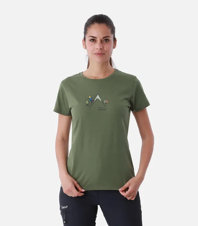 cimalp-alpinist-f-t-shirt-rando-femme-kaki-anti-uv image 1