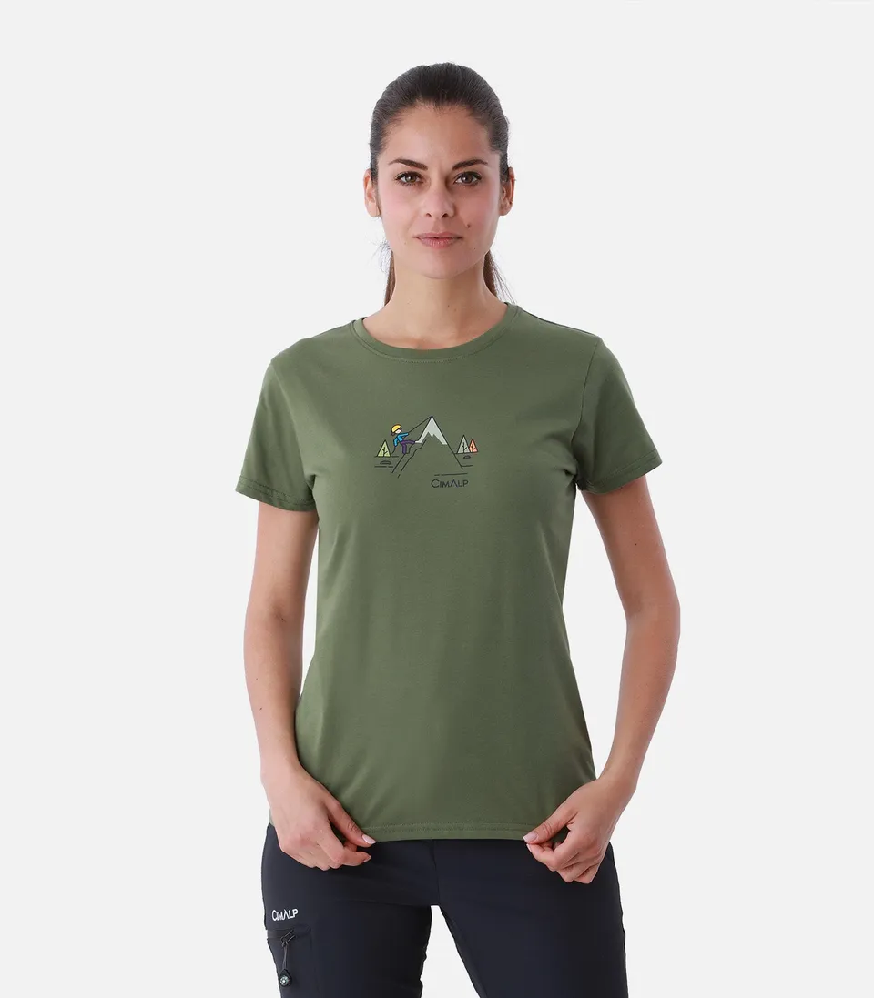 cimalp-alpinist-f-t-shirt-rando-femme-kaki-anti-uv image 1