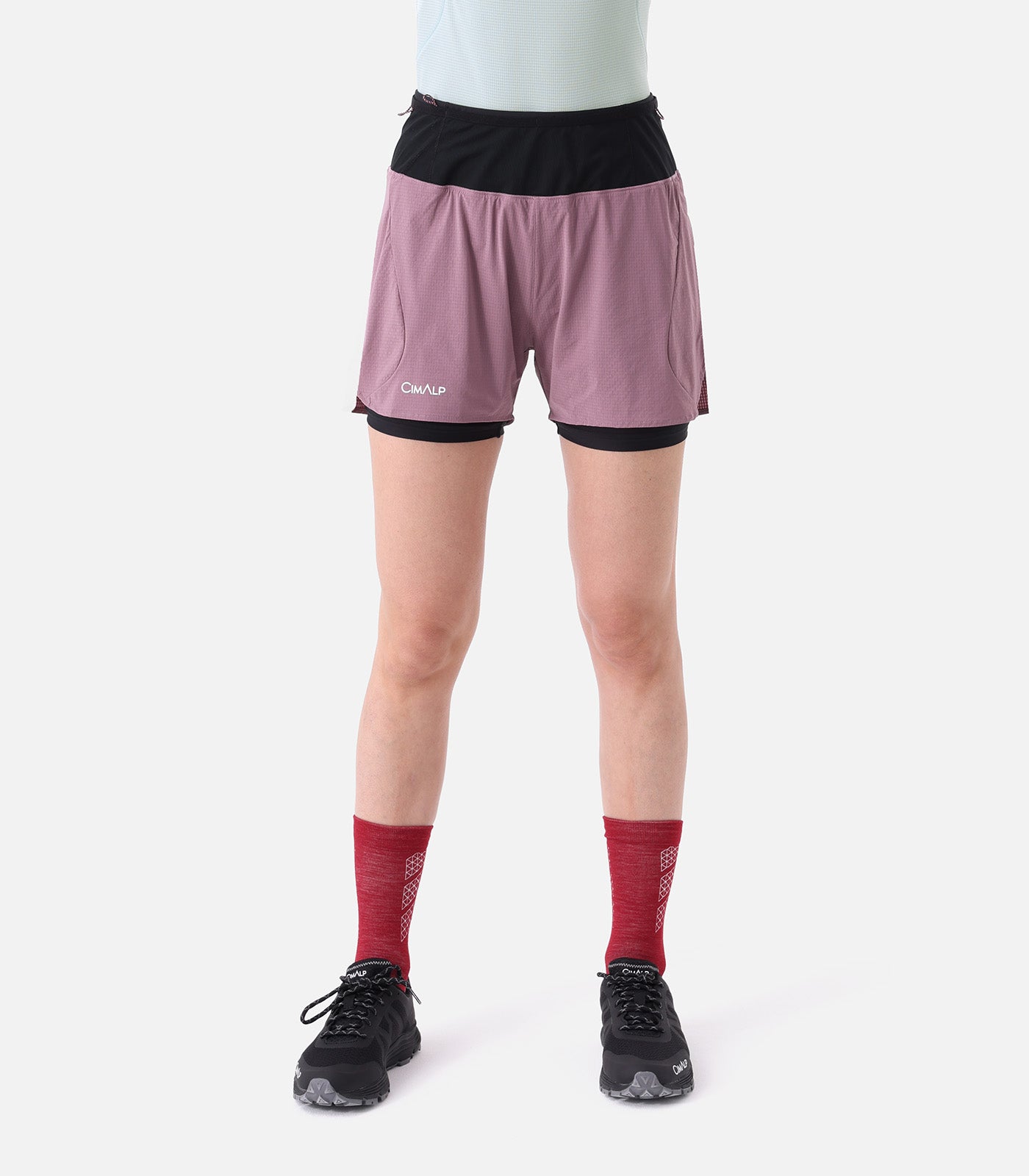 cimalp-restonica-2-f-short-trail-femme-mauve-2-en-1-ceinture image 4