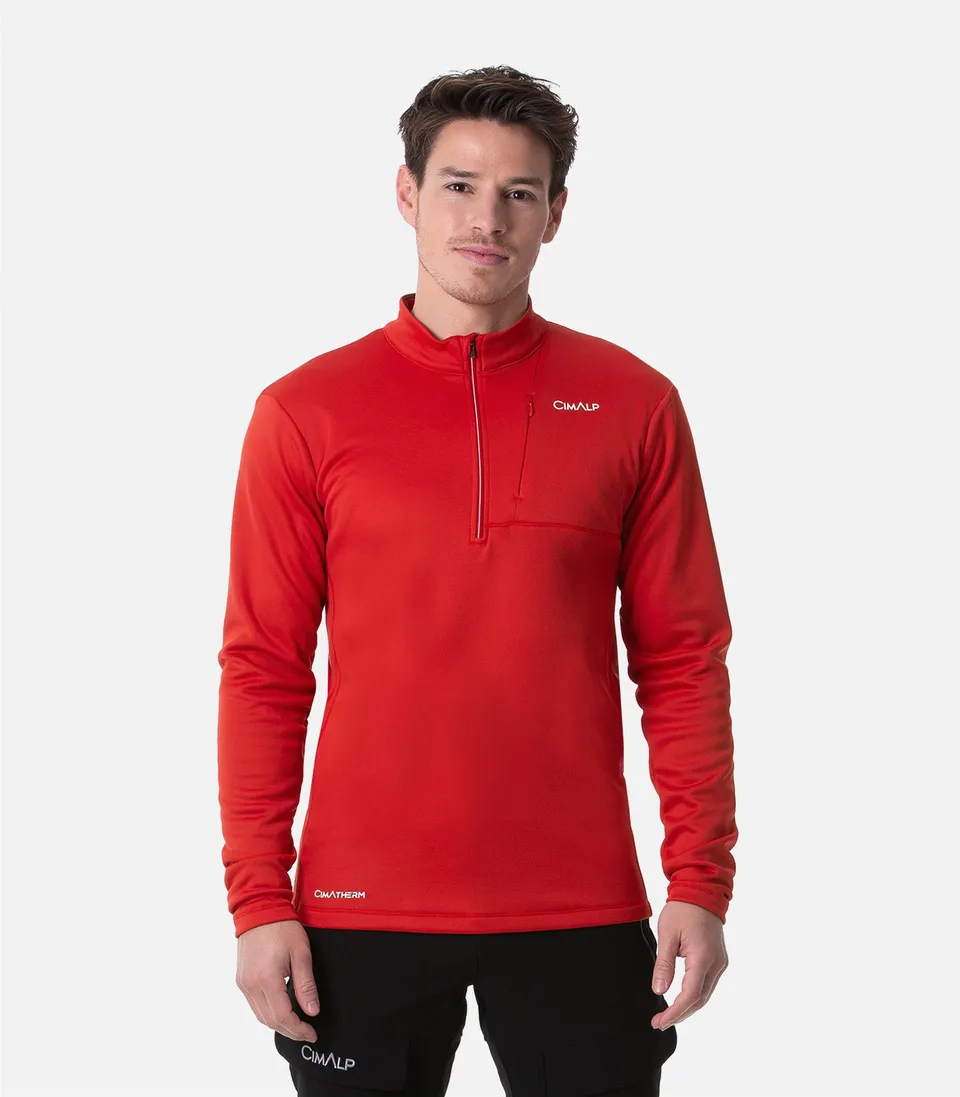 cimalp-verdon-h-polaire-homme-rouge-stretch image 1