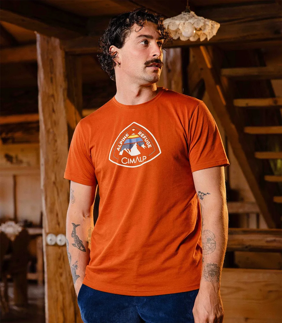 cimalp-almet-t-shirt-randonn-e-homme-marron-coton-recycl image 1