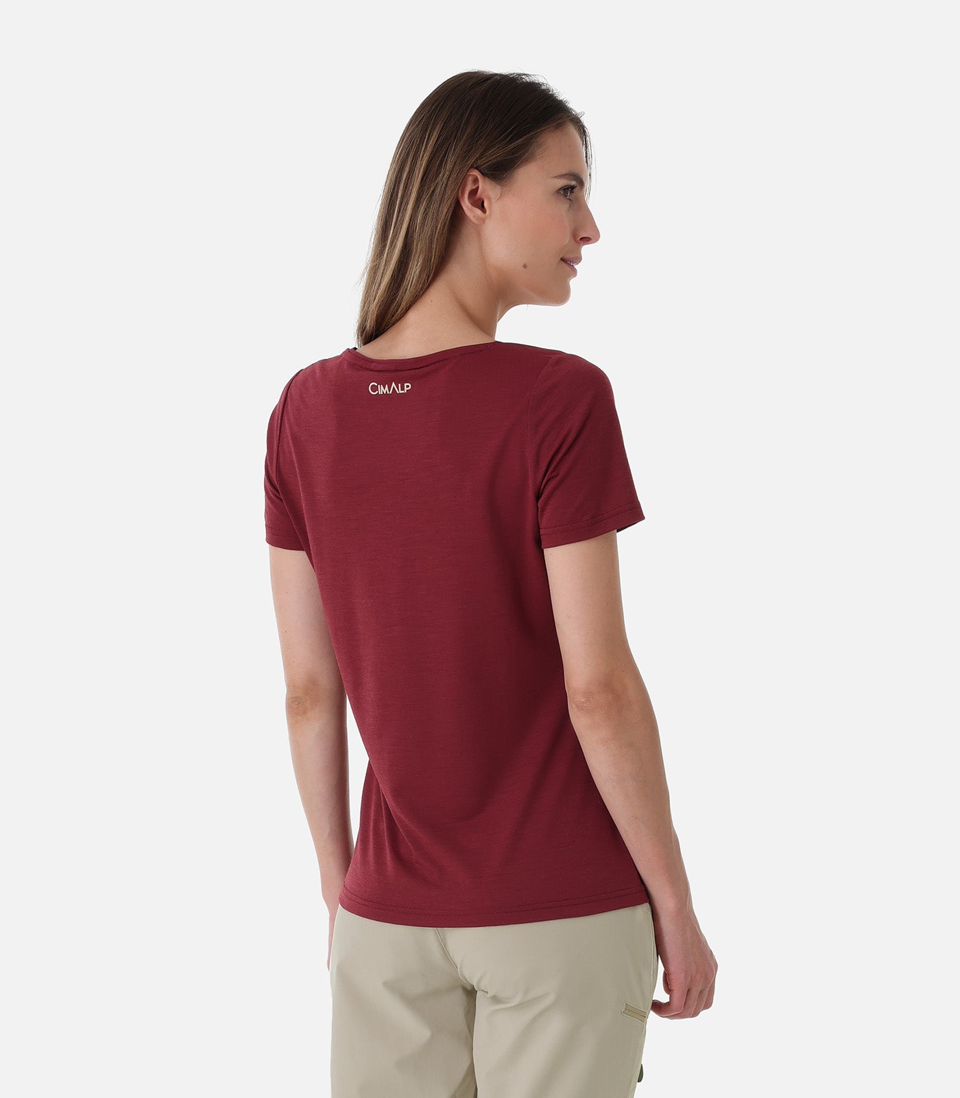 cimalp-aigliere-4-f-t-shirt-randonn-e-femme-bordeaux-respirant image 3