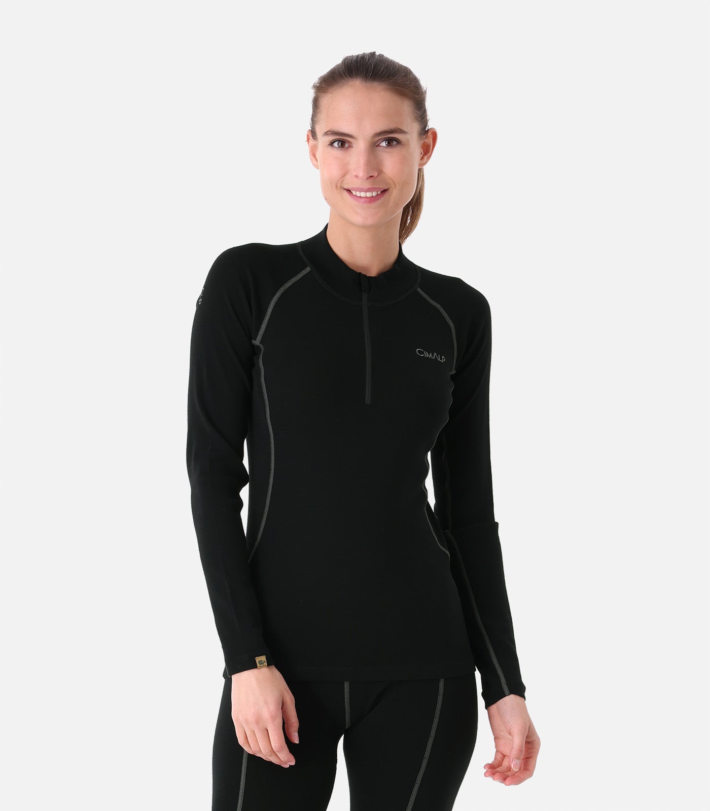 cimalp-wool-zip-200-f-haut-thermique-femme-m-rinos-noir image 5