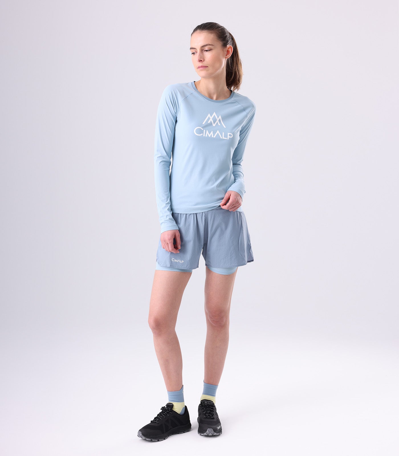 cimalp-team-ls-3-f-t-shirt-trail-femme-bleu-gris-manches-longues image 2