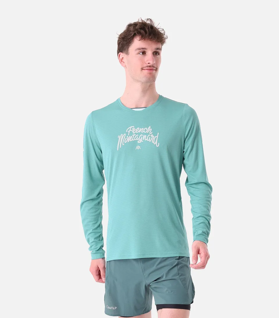 cimalp-french-montagnard-ls-2-h-t-shirt-trail-homme-vert image 1