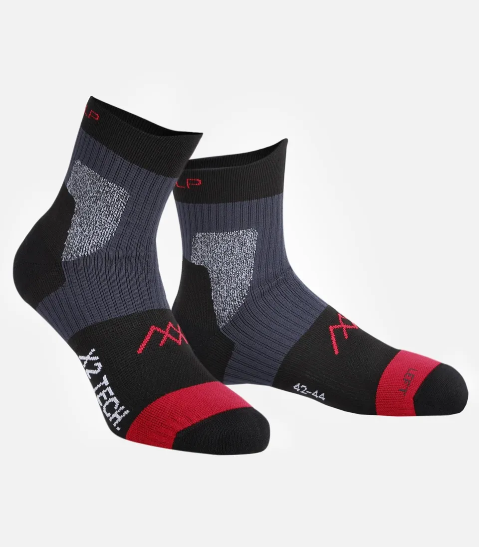 cimalp-x2-mid-chaussettes-randonn-e-double-peau-noir-rouge image 1