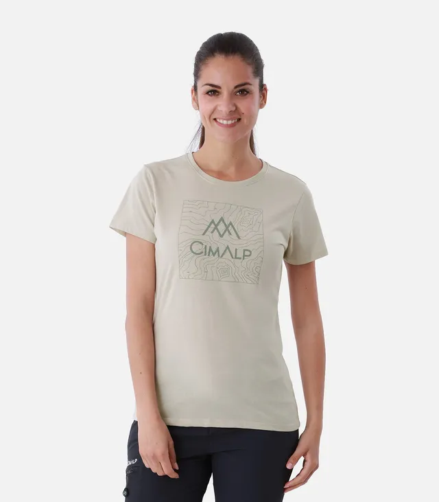 cimalp-map-2-f-t-shirt-randonn-e-femme-beige-anti-uv image 1