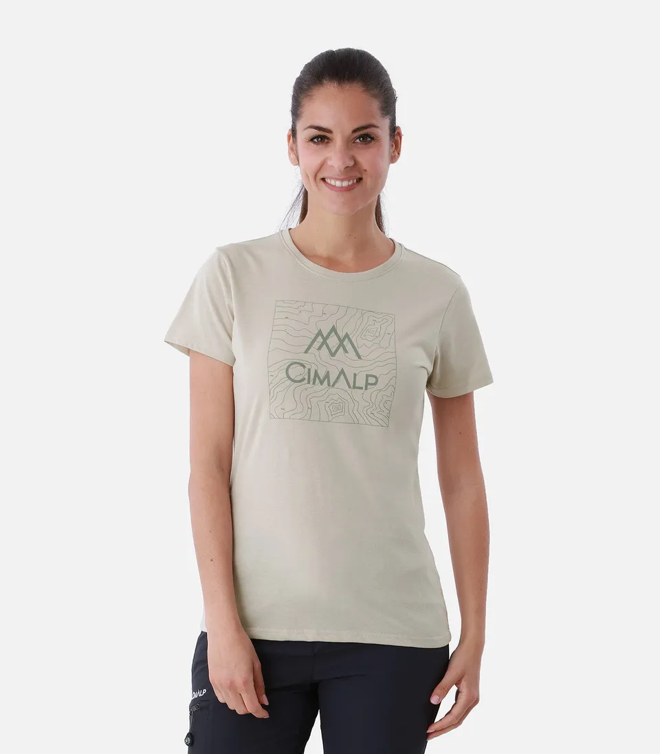 cimalp-map-2-f-t-shirt-randonn-e-femme-beige-anti-uv image 1