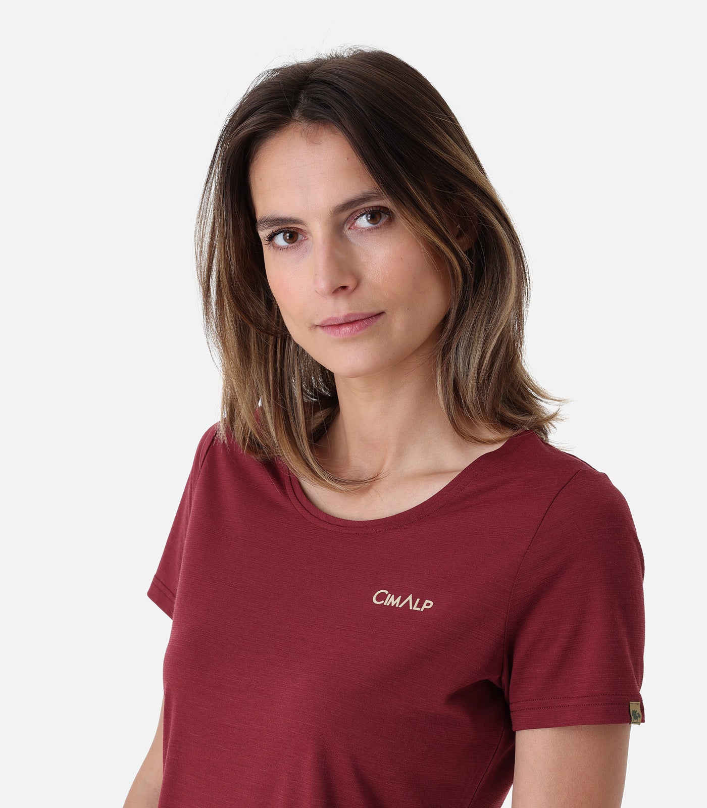 cimalp-aigliere-4-f-t-shirt-randonn-e-femme-bordeaux-respirant image 5