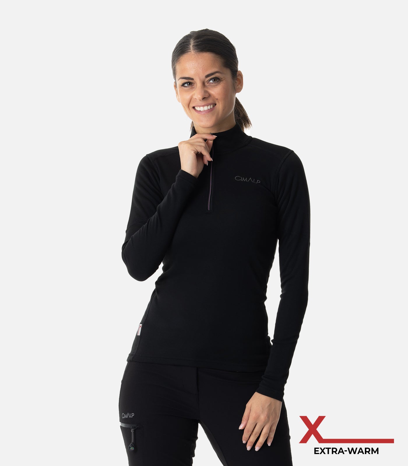 cimalp-x-warm-zip-4-f-sous-v-tement-thermique-femme-noir image 1