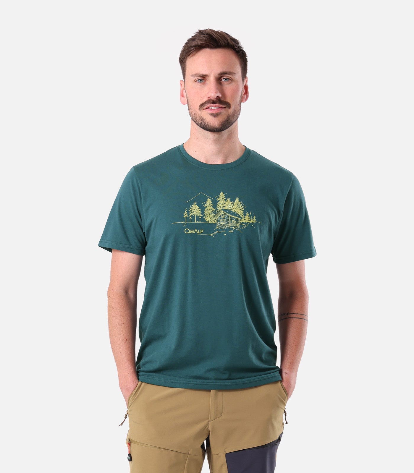cimalp-shelter-h-t-shirt-randonn-e-homme-vert-anti-odeurs-upf-30 image 1