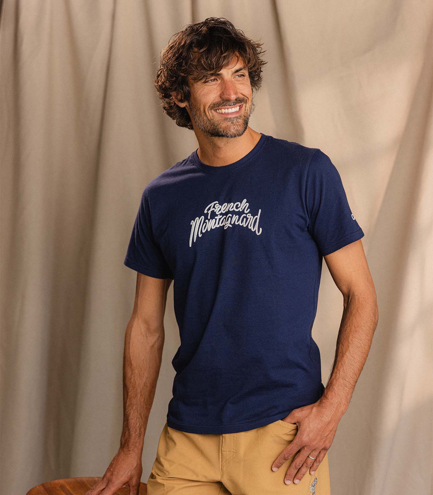 cimalp-daily-french-t-shirt-rando-homme-marine-coton image 3