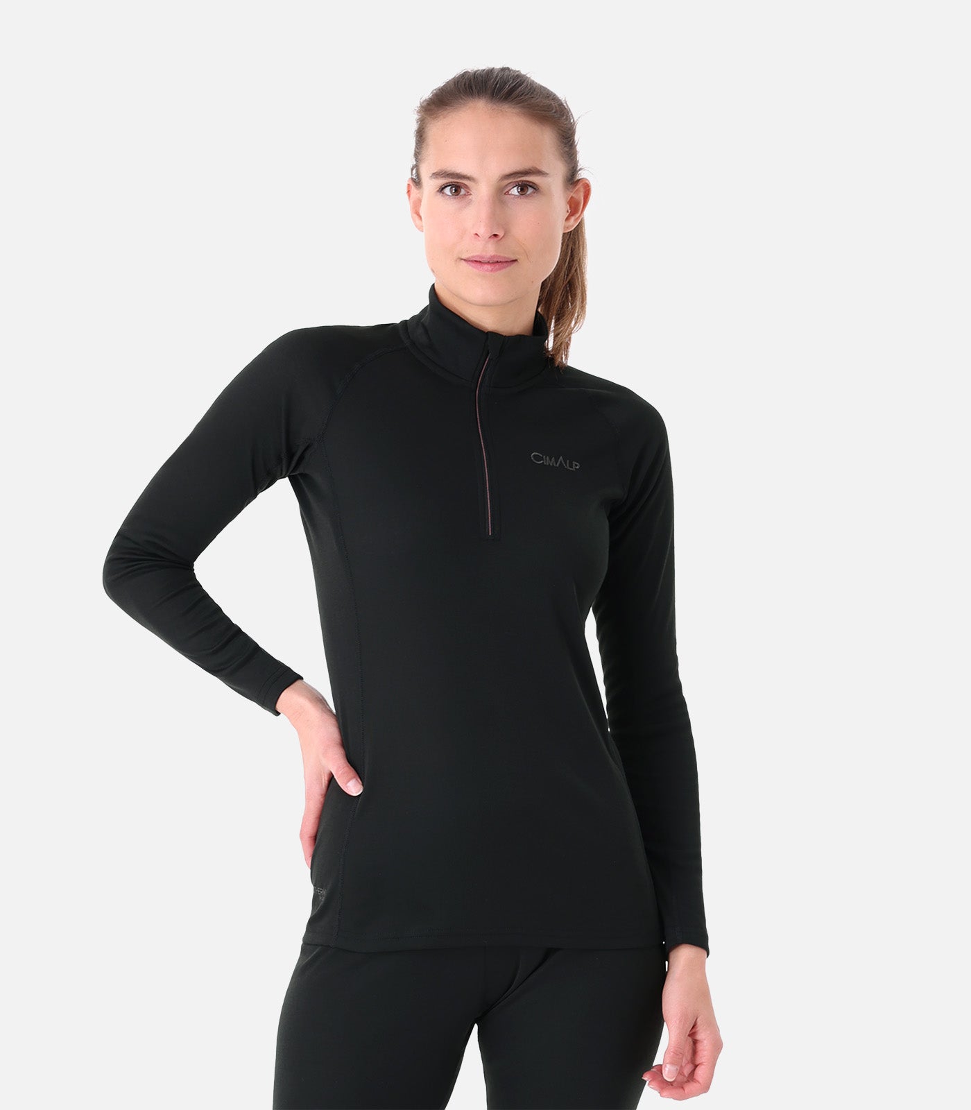 cimalp-warm-zip-5-f-sous-v-tement-thermique-femme-noir-col-zip image 7