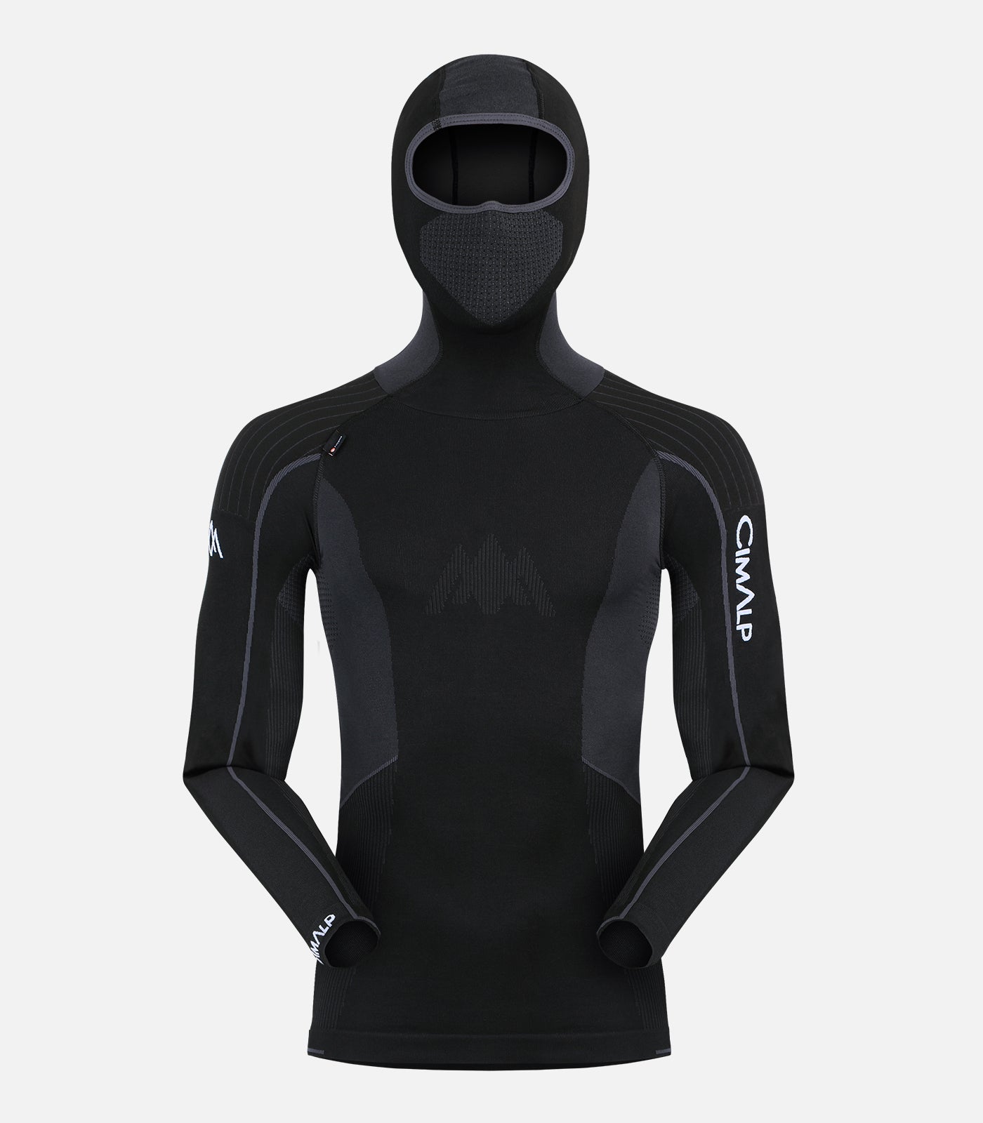 cimalp-seamless-hoodie-top-sous-v-tement-thermique-noir-capuche image 2