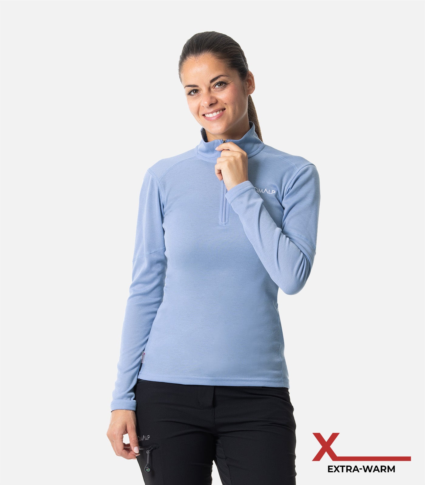 cimalp-x-warm-zip-4-f-sous-v-tement-thermique-femme-noir image 7