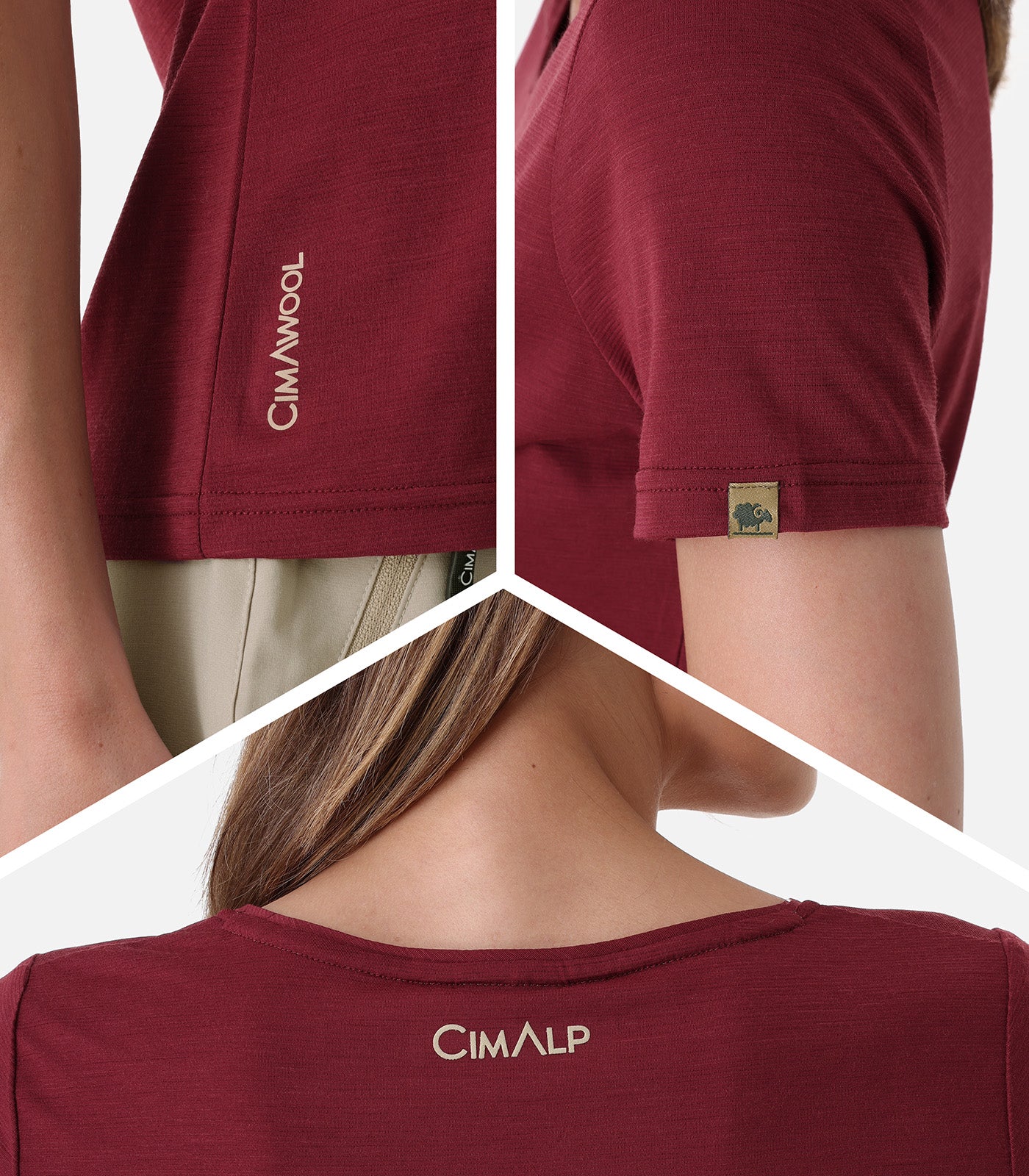 cimalp-aigliere-4-f-t-shirt-randonn-e-femme-bordeaux-respirant image 6